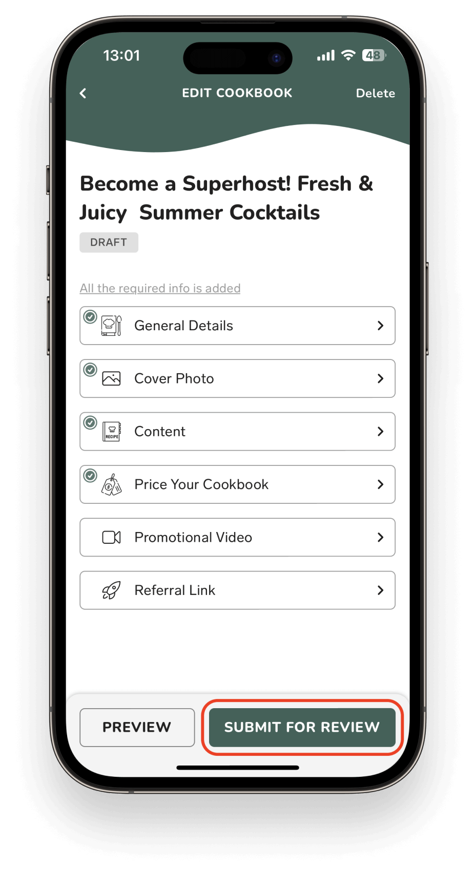 Submit for Review - Bamley App