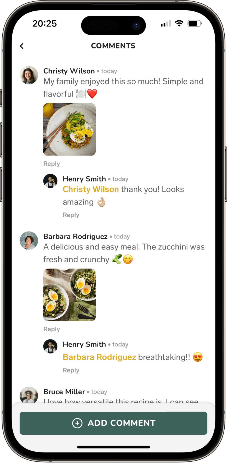 Community Under Each Recipe